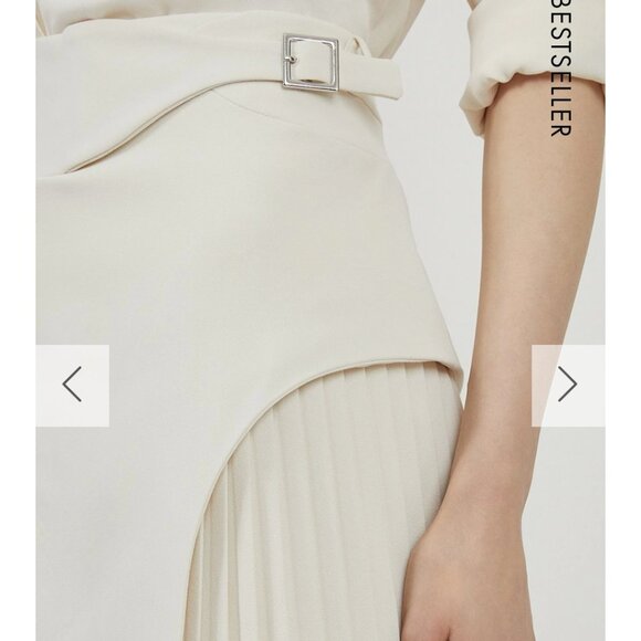 Karen Millen Tailored Buckle Detail Pleated Mini Skirt, NWT - Picture 3 of 8